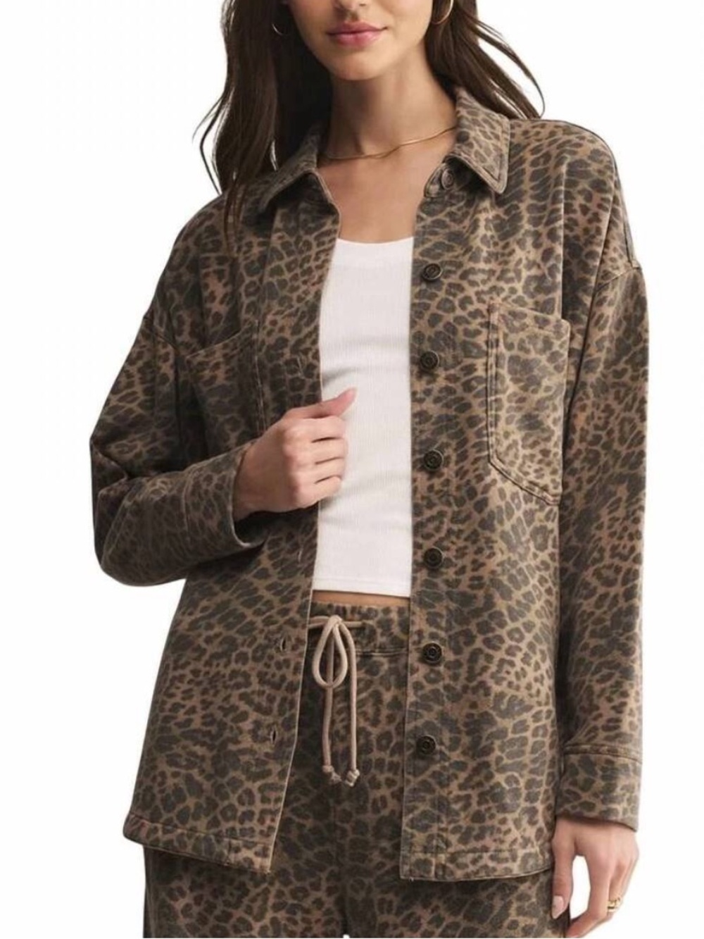 NWT Z Supply All Day Cropped Leopard Jacket